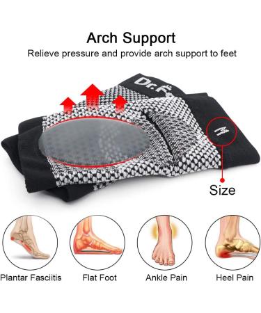Compression Arch Support Sleeves with Gel Pads for Plantar Fasciitis & Foot Pain Relief - Medium Size (1 Pair) - Buy Online on GoSupps.com
