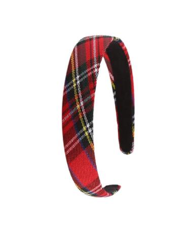 Plaid Headbands for Women - Set of 4 | Printed Stripe Hair Bands for Girls | Fabric Ribbon Hard Head Piece | Satin Wrapped Hairband - Buy Online on GoSupps.com