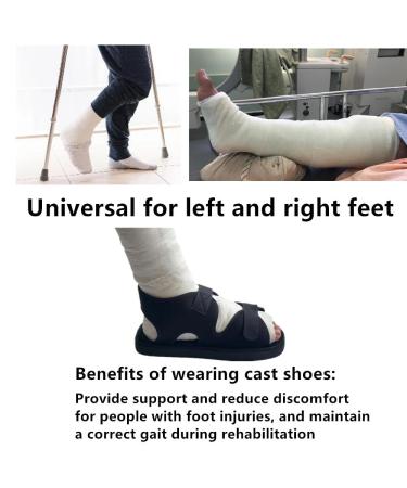 Post Op Shoe | Waterproof Recovery Plaster Shoe | Unisex Adjustable Lightweight Cast Cover | Small Black - Buy Online on GoSupps.com