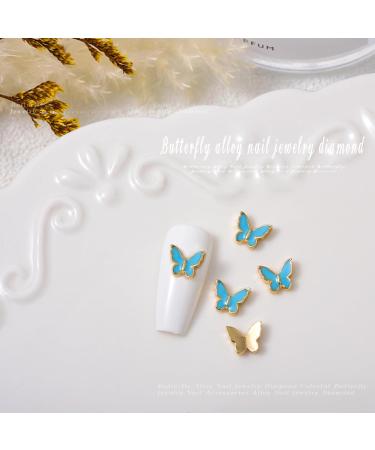 FEIlei 5Piece Colorful Metal Butterfly Nail Decoration Butterfly Charm for DIY Manicure - Buy Online on GoSupps.com