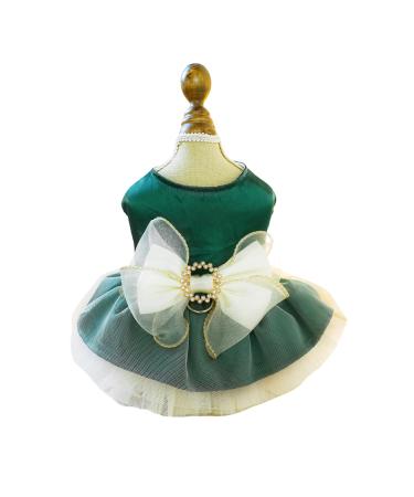 BT BEAR SMALLY DISCHING PUPS ROCK RETRO loop princess dress tutu rock wedding top dress for cats small dogs girls (green s) small green