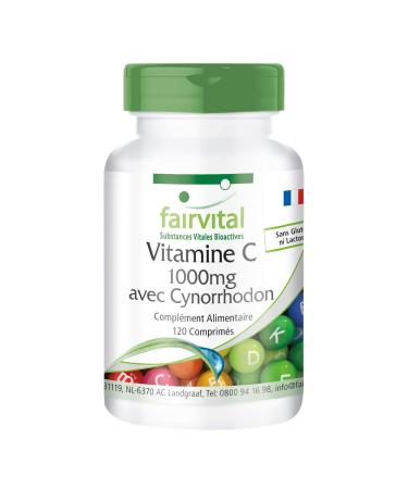 Fairvital | Vitamine C tamponn e 1000mg - hautement dos - V GAN - 120 comprim s - avec du cynorhodon