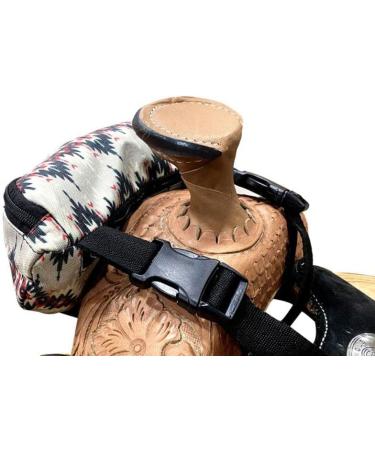 Showman Gray Aztec Print Insulated Nylon Saddle Pouch - Durable and Stylish Solution for Horseback Riding Essentials - Buy Online on GoSupps.com