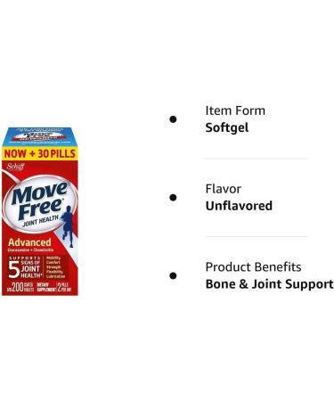 Move Free Advanced Joint Health Supplement - 200 Count | Supports Joint Mobility and Flexibility - Buy Online on GoSupps.com