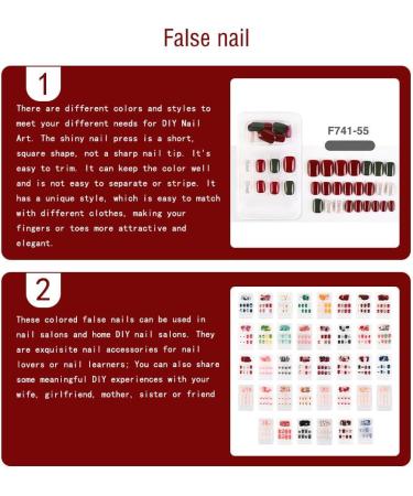 dijiusidy False Nail Perfect Matching Simple to Wear Fingernail Full Coverage Press Type Strong Viscosity Adjustable Paster Type 7 F741 Type 7 F741 - Buy Online on GoSupps.com