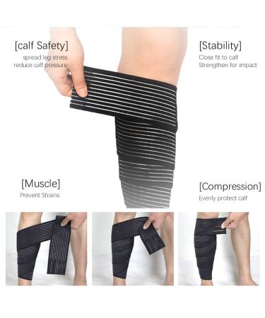 Elfzone Universal Calf Compression Sleeves - Set of 4 - Adjustable Compression Belt for Knee, Ankle, Wrist, Elbow Braces - Black & Skin Color Elastic Bandages - Buy Online on GoSupps.com