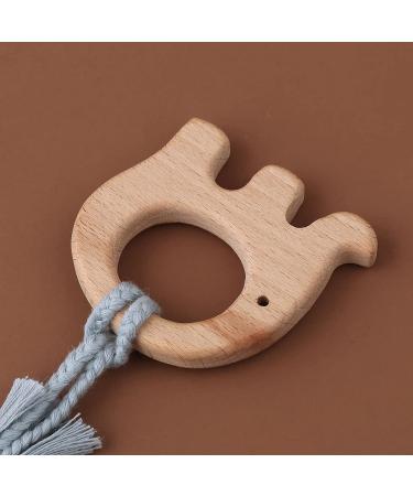 Buy Tian-K 3-Piece Beech Wood Baby Bite Rings & Animal Rattles - Eco-Friendly Infant Toy Set - Buy Online on GoSupps.com