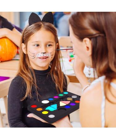 Desire Deluxe Face Paint Kit Palette - Kids & Adult Washable Halloween Makeup Set with Body Brush, Glitter, Stencil, Tattoo - Great Gift for Christmas & Birthday - Buy Online on GoSupps.com