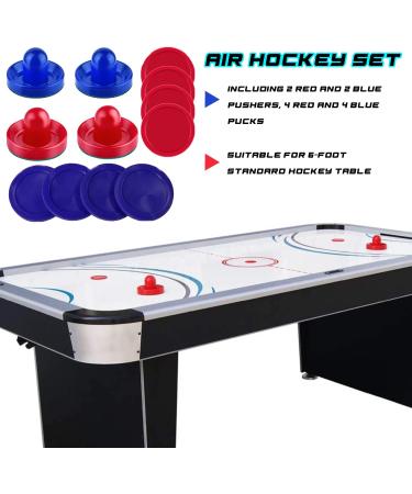 Inscoul Air Hockey Pushers and Pucks Set - 4 Pushers, 8 Pucks - Blue & Red - Buy Online on GoSupps.com
