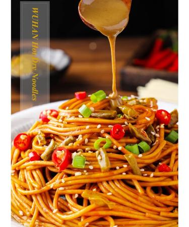 Mkostlich Wuhan Hot Dry Noodles Spicy Ramen Noodle Instant Chinese Classic Noodles Served with Sesame Paste Chili Oil Seasoning Sauce Chewy Wheat Noodles Pack of 2  - Buy Online on GoSupps.com