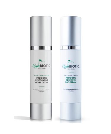 Apple Cider Vinegar Night & Day Cream Duo with Vitamin B3 Green Tea and Chamomile Extracts for Dry Oily Sensitive Skin Skincare for men women teens