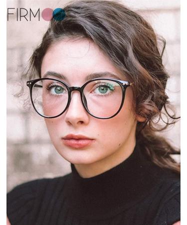 Firmoo Blue Light Blocking Computer Glasses Round Eyewear Anti Blue Light Lens Eye Strain Reduce Headache Black 0.0x - Buy Online on GoSupps.com