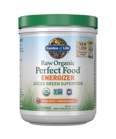 Garden of Life RAW Organic Perfect Food Energizer Yerba Mate- Pomegranate 9.73 oz (276 g)