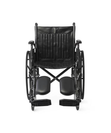 Guardian K1 Wheelchair 18" vinyl wheelchair with swing-back length arms and elevating leg rests Nylon Wheelchair 18" Wide Black