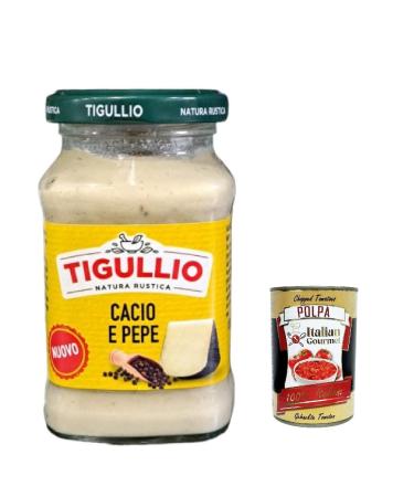 Italian Gourmet E.R. Lot de 3 pots de sauce Star Tigullio sugo Cacio et Pepe avec cr me Pecorino Romano Dop 185 g + polpa gourmet italien 400 g