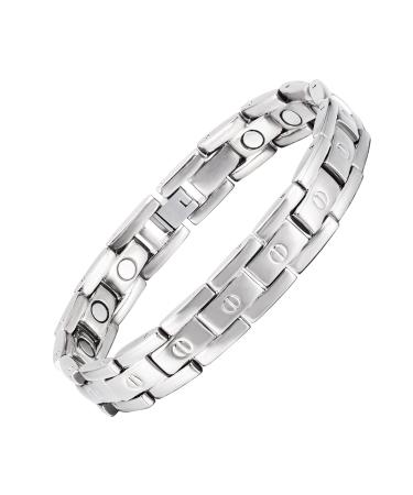 Yinox super magnetic men's bracelet magnetic titanium bracelet men's titanium bracelet contains 13 NDFEB magnets and high-quality gift box (21cm)