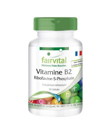 Fairvital | Riboflavin-5-Phosphate - Bioactive form of vitamin B2 - Highly dosed - VEGAN - 90 Capsules