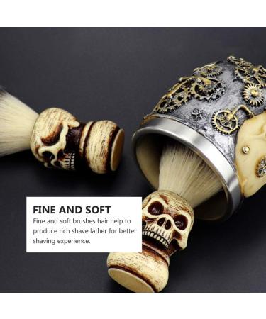 Beaupretty Skull Beard Brush - Manual Wooden Badger Razor for Men & Women - Perfect Shaving Soap Brush for All Hair Types - Buy Online on GoSupps.com