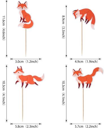 36 Pieces Fox Cupcake Toppers - Wild Animal Birthday Decorations & Muffin Decor for Baby Showers - Buy Online on GoSupps.com