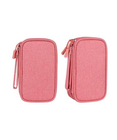 Premium Carrying Zipper Bag (Travel Case/Storage Bag) for Diabetes Testing Kit (Pink)