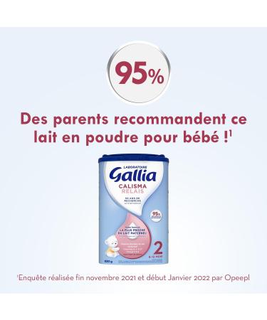 Laboratoire Gallia - Calisma 2 Relais - Milk Powder for Infants and Babies 2nd Age - Enriched with Vitamins A C & D - Palm Oil Free - From 6 to 12 Months - Pack of 3x830g - Buy Online on GoSupps.com