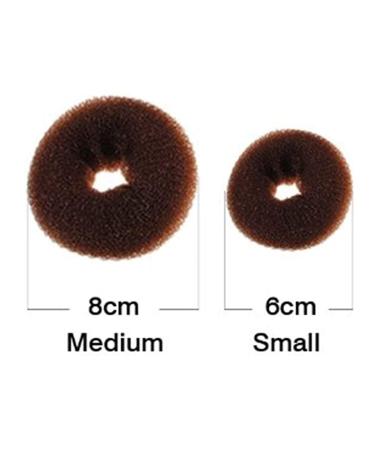 Careforyou Hair Doughnut for Kids - Ballet Hair Knot Ring-Shaped 2-Piece Set in Small & Medium Brown - Perfect for Girls' Hairstyles - Buy Online on GoSupps.com