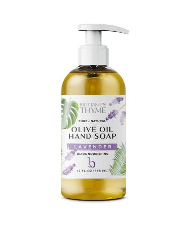 Organic Natural Hand Soap, 16 oz (Lavender) Moisturizing Castile Soap Made Olive Oil And Natural Luxurious Essential Oils. Vegan, Gluten & Cruelty Free, Lavender 16 Ounce