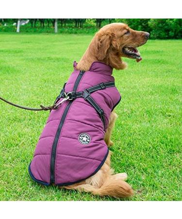 Waterproof Dog Vest & Coat - Warm Soft Winter Harness - 9 Colors Available (Purple 4XL) - Buy Online on GoSupps.com
