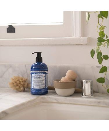 Dr. Bronner's Organic Peppermint Sugar Soap 12 oz - 4-in-1 Cleansing for Hands, Body, Face & Hair - Vegan & Non-GMO - Made with Organic Oils, Sugar & Shikakai Powder - Buy Online on GoSupps.com
