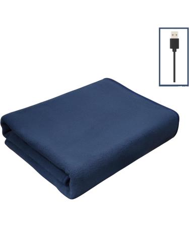 USB Heating Cushions | Electric Heating Blanket for Back Neck & Shoulder | 150x80cm Washable Thermal Pad - Fast Heating Technology in Marine Blue - Buy Online on GoSupps.com