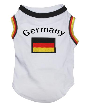 Petitebelle Germany & Flag Puppy Dog Shirt (White/Germany Hem XX-Large) White/Germany Hem XX-Large