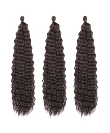 22 Inch Deep Twist Crochet Hair - 3 Packs Ocean Wave Curly Bohemian Braids - Synthetic Hair Extensions for Women & Girls (Color 4#) - Buy Online on GoSupps.com