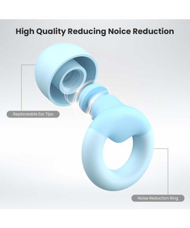 Buy Ear Plugs for Sleeping - 2 Pairs of Reusable Noise Reduction Earplugs (25dB-30dB) with 8 Tips | Soft Hearing Protection for Concerts Study & Work - Blue - Buy Online on GoSupps.com