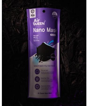 Air Queen BLACK (30 Pack) Nanofiber Mask | FDA Approved 2021 Improved Redesign Ergonomic Design Breathable Ultra Thin and Lightweight Protects from Dust and Pollen Individually Packaged Face Masks Made in Korea - Buy Online on GoSupps.com