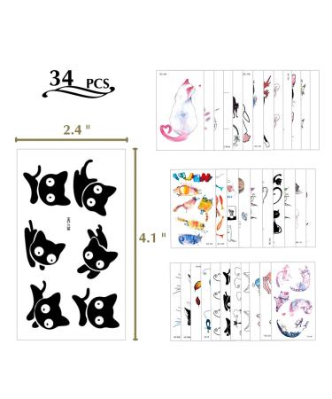 PHOGARY 90 Pieces Cat Pets Theme Temporary Tattoos - Waterproof Body Art for Kids - Buy Online on GoSupps.com