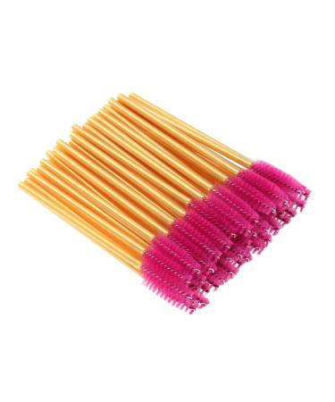 FRCOLOR 50 Pcs Eyelash Brush Mascara Wands Eyelash Mascara Brush Applicator Portable Eyelash Curler 50 Pcs Rose