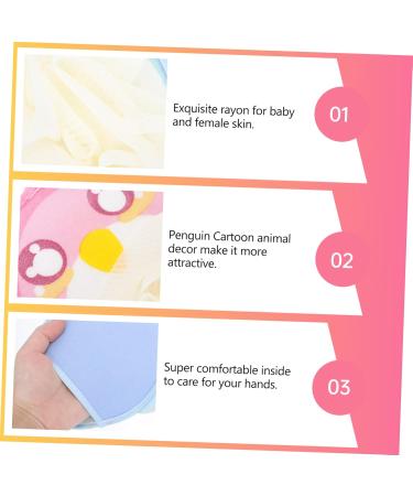 3pcs Cartoon Bath Towel & Flower Shower Balls - Fun Body Washing Tools & Bubble Makers - Buy Online on GoSupps.com