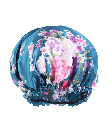 YeeMan 3PCS Flowers Satin Hair Bonnet Set for Curly Hair - Black, Peacock Blue, Fuchsia - Buy Online on GoSupps.com