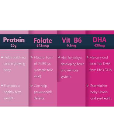 Baby Booster Tahitian Vanilla Prenatal Protein Shake & Vitamin Supplement - Caffeine Free, Vegetarian DHA, Methyl Folate, B Vitamins - Great for Morning Sickness - 1lb - Buy Online on GoSupps.com