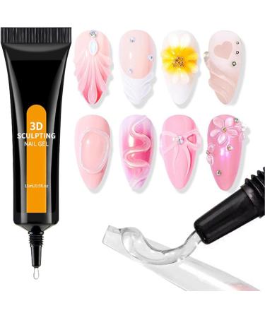  JIEBWCHA 3D Sculpting Nail Gel 3D Beauty Products 15ml Nail Design Glue with Sculpting Rhinestones | Chrome Powder Self-Adhesive Rhinestones for Salon Home Party Wedding - Buy Online on GoSupps.com