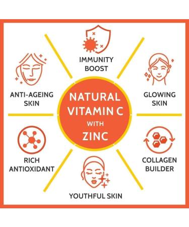 Generic Natural Vitamin C Amla Extract with Zinc for Immunity & Skincare - 120 Veg Tablets - Buy Online on GoSupps.com