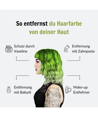Hermans Amazing semi-permanent Hair Color Olivia Green 100% vegan and not tested on animals 115ml - Buy Online on GoSupps.com