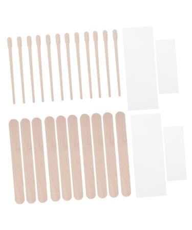 Baluue 400pi ces Kit de B tonnets de Cire Jetables avec Applicateur Bois pour pilation Visage et Corps Bandes D pilatoires Papiers