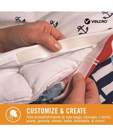 VELCRO Brand Sticky Back for Fabrics  10 Ft Bulk Roll No Sew Tape with Adhesive  Cut Strips to Length Permanent Bond to Clothing for Hemming Replace Zippers and Snaps  White White Sticky Back Fabric Tape Sticky Back - Buy Online on GoSupps.com