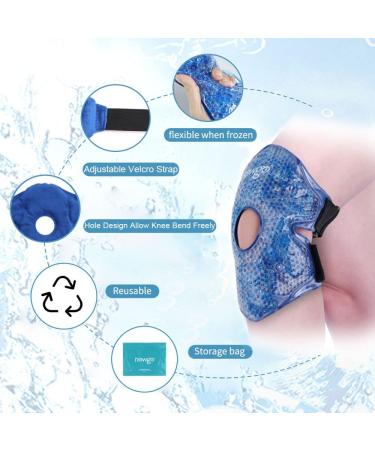 NEWGO Knee Cold Pack 2 Pack - Reusable Gel Ice Pack for Knee Injuries & Surgery Pain Relief - Buy Online on GoSupps.com