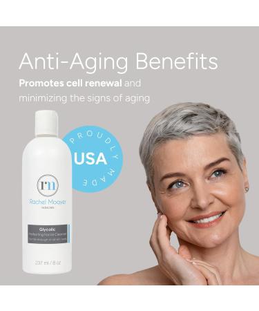 Rachel Moayer Glycolic Perfecting Facial Cleanser - Exfoliating Face Wash with 12% Glycolic Acid for Acne Prevention Suitable for All Skin Types Gentle Daily Cleansing for Men & Women - Buy Online on GoSupps.com