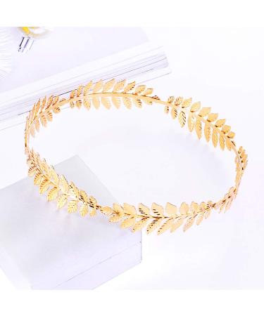 7pcs Greek Goddess Leaf Headband Set - Laurel Leaves Crown, Gold Leaf Branch Crown, Romantic Grecian Hairpiece - Ideal for Bridal or Costume Accessories - Buy Online on GoSupps.com