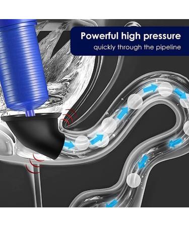 iFutniew Drain Clog Remover Blue Drain Clog Remover Plastic Drain Clog Remover with 4 Suction Cups High Pressure Exhaust Bathroom Kitchen Clogged Pipe Tub Cleaning Blue - Buy Online on GoSupps.com