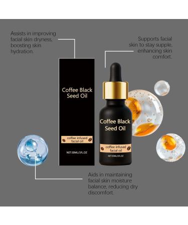 QPJUVC Facial oil 30 ml coffee and black cumin oil for the skin light antiaging facial oil to reduce wrinkles and fine lines moisturizing care 4 - Buy Online on GoSupps.com