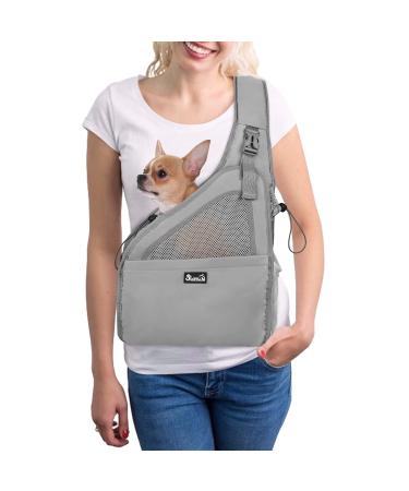 Nasjac pet dog belt conveyor puppy travel bag dead dog bag adjustable padded belt breathable mesh hard lower support cord strap front pocket washable under 3.5kg gray animal under 4 kg - Buy Online on GoSupps.com